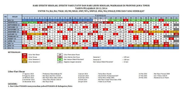 Kalender Pendidikan Th 2013-2014 Jawa Timur